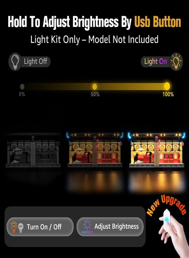 BrickSoul Upgrade Light Kit for Lego 76450 Book Nook: Hogwarts Express Building Set | with ON/Off & Dimmer Switch & Hidden Cable Tech | Easy Install Lighting Set (76450 Set NOT Included) - Image 3